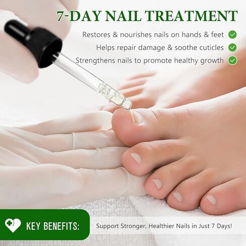 7 Days Nail Fungus Treatment Extra Strength, Toe Nail Growth Oil, Ginger Nail Growth Serum, Foot Toenail Serum for Brittle Thin Damaged Nails Strengther and Growth, Repairs Cuticles - 2 Pcs 1 Pack in Saudi Arabia