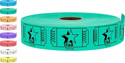 Tacticai 1000 Raffle Tickets, Star, Blue (8 Color Selection), Single Roll, Ticket for Events, Entry, Class Reward, Fundraiser & Prizes in Kuwait