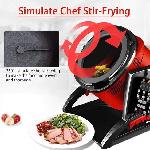 2200W Commercial Food Processor - 6L Automatic Cooking Machine with 360° Rotation, 150° Tilt, 3D Heating, 7 Adjustable Power Levels for Frying, Stir-Frying, and Simmering in Saudi Arabia