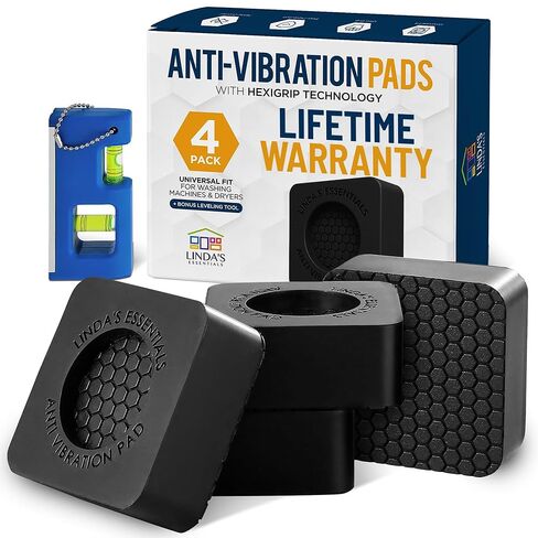 Anti Vibration Pads for Washing Machine and Dryer (Set of 4) - Universal Washer Anti Vibration Pads with HexiGrip™ - Washing Machine Accessories & Leveling Pads – Vibration Dampening Mat in Kuwait