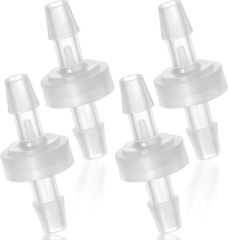 4 Packs 1/4 Inch Check Valve 6mm One-Way Barb Hose Plastic Non Return One Way Inline Hose Barb White Oil Water Pump Check Valve for Air Intake Feed in Saudi Arabia