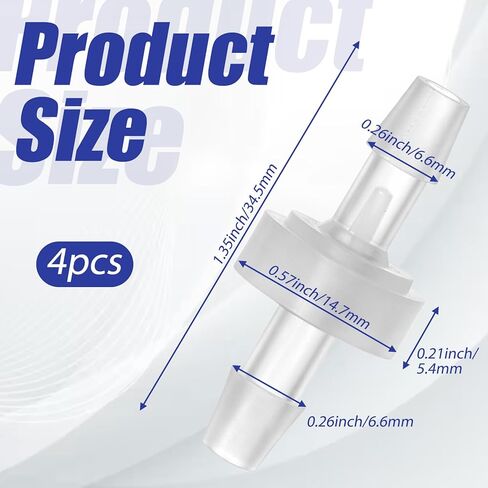 4 Packs 1/4 Inch Check Valve 6mm One-Way Barb Hose Plastic Non Return One Way Inline Hose Barb White Oil Water Pump Check Valve for Air Intake Feed in Saudi Arabia