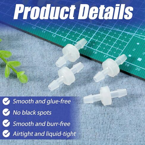 4 Packs 1/4 Inch Check Valve 6mm One-Way Barb Hose Plastic Non Return One Way Inline Hose Barb White Oil Water Pump Check Valve for Air Intake Feed in Saudi Arabia