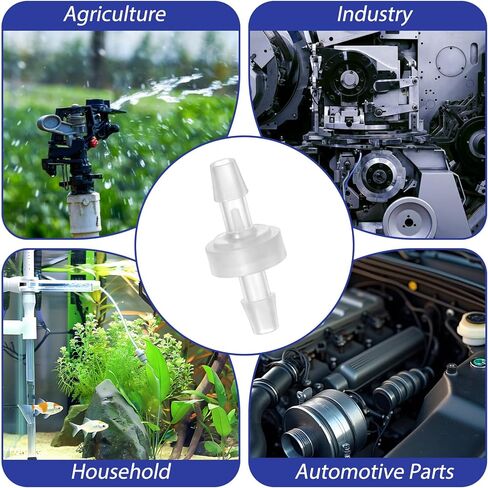 4 Packs 1/4 Inch Check Valve 6mm One-Way Barb Hose Plastic Non Return One Way Inline Hose Barb White Oil Water Pump Check Valve for Air Intake Feed in Saudi Arabia