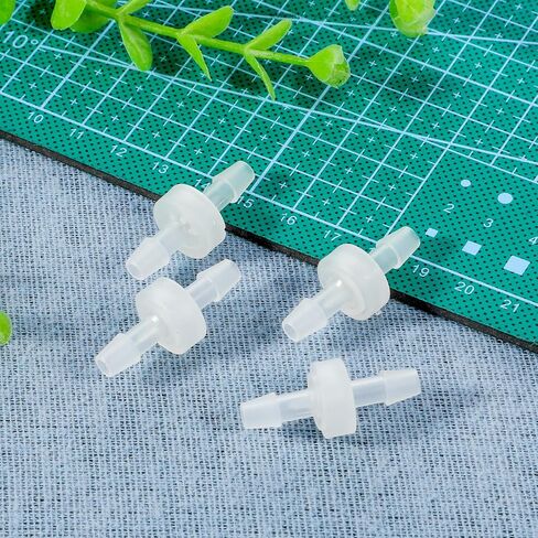 4 Packs 1/4 Inch Check Valve 6mm One-Way Barb Hose Plastic Non Return One Way Inline Hose Barb White Oil Water Pump Check Valve for Air Intake Feed in Saudi Arabia
