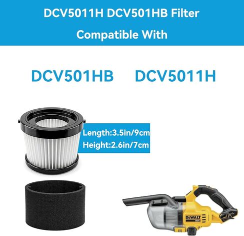 مرشحات بديلة DCV501HB متوافقة مع مكنسة كهربائية محمولة لاسلكية DEWALT DCV501HB DCV5011H، 3 عبوات فلتر مكنسة كهربائية مع 6 مرشحات أكمام إسفنجية وفرشاة واحدة in Saudi Arabia