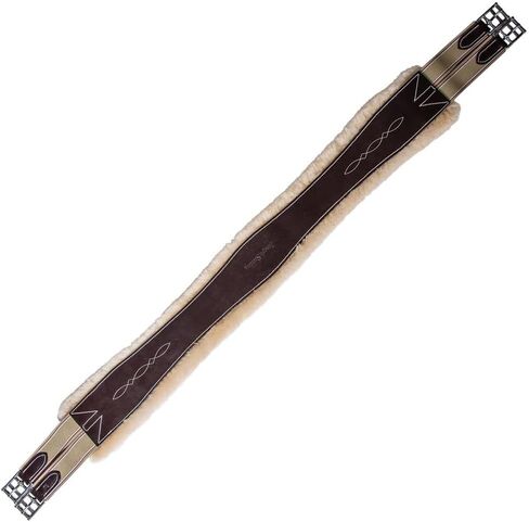 Joseph Sterling Removable Sheepskin Lined English Girth | Color Chocolate | Size 48" | 100% Sheepskin Lining | Easy-Care Sedgwick Leather | for Sensitive Skinned Horses in Saudi Arabia