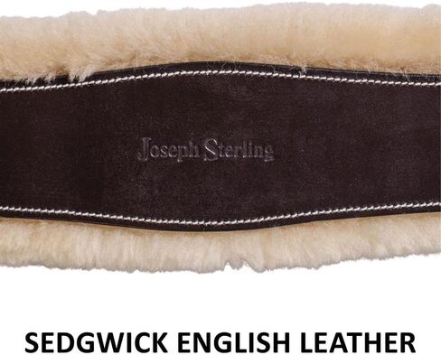 Joseph Sterling Removable Sheepskin Lined English Girth | Color Chocolate | Size 48" | 100% Sheepskin Lining | Easy-Care Sedgwick Leather | for Sensitive Skinned Horses in Saudi Arabia