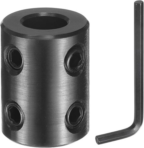 uxcell Shaft Coupling, 3/8" Bore 3/4" OD 1" Length Black Oxide Plated Steel Rigid Coupling with Hex Wrench for 3D Printers Motor Wheel (4 Screws Each Piece) in Kuwait