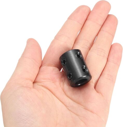 uxcell Shaft Coupling, 3/8" Bore 3/4" OD 1" Length Black Oxide Plated Steel Rigid Coupling with Hex Wrench for 3D Printers Motor Wheel (4 Screws Each Piece) in Kuwait