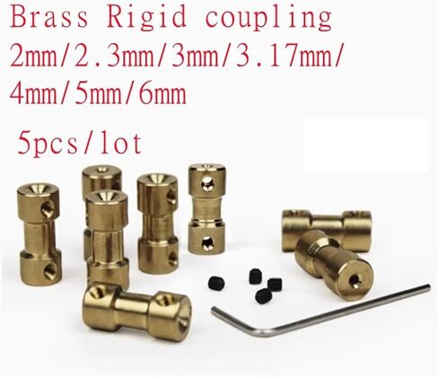 5pcs Brass Rigid Motor Shaft Coupling Coupler Motor Transmission Connector(4mm-4mm 5pcs) in Saudi Arabia