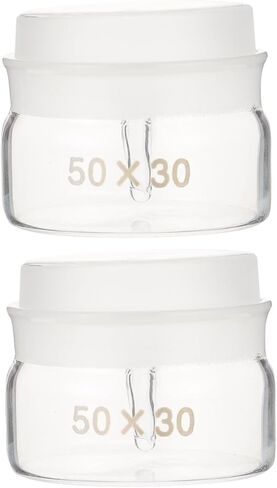 2 Pieces Glass Experiment Weighing Bottles with Lids Low-form 50x30mm Borosilicate Glass Laboratory Weighing Jars for Sample Measurement and Lab Use in Kuwait
