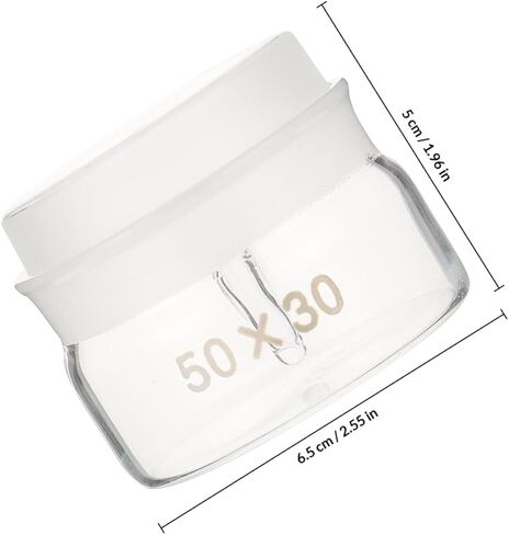 2 Pieces Glass Experiment Weighing Bottles with Lids Low-form 50x30mm Borosilicate Glass Laboratory Weighing Jars for Sample Measurement and Lab Use in Kuwait