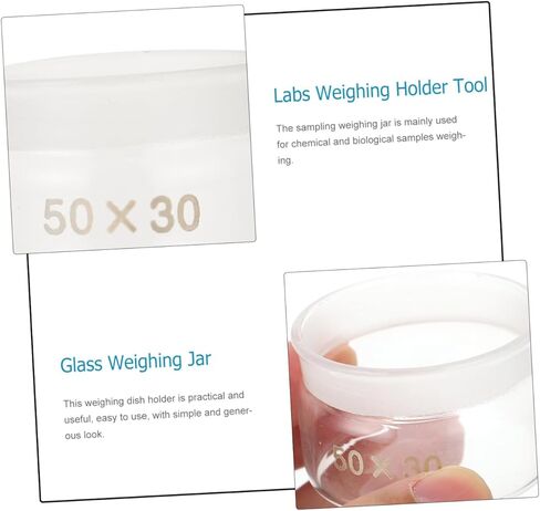 2 Pieces Glass Experiment Weighing Bottles with Lids Low-form 50x30mm Borosilicate Glass Laboratory Weighing Jars for Sample Measurement and Lab Use in Kuwait