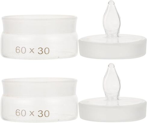 2pcs Glass Weighing Bottles Lab Sampling Holder 60x30mm Chemical Glassware Set for Laboratory Experiment with Lids in Kuwait