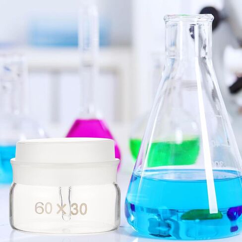 2pcs Glass Weighing Bottles Lab Sampling Holder 60x30mm Chemical Glassware Set for Laboratory Experiment with Lids in Kuwait