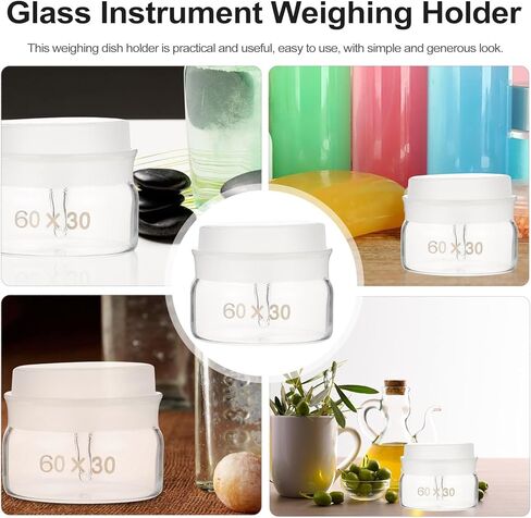 2pcs Glass Weighing Bottles Lab Sampling Holder 60x30mm Chemical Glassware Set for Laboratory Experiment with Lids in Kuwait