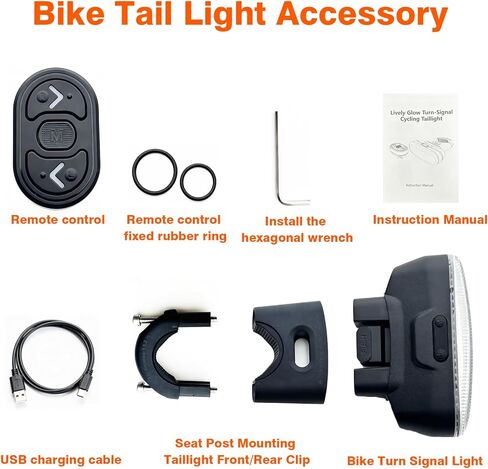 أضواء خلفية ذكية للدراجة مع ضوء انعطاف مقاوم للماء IP65 | Luz para Bicicleta USB قابلة للشحن فائقة السطوع للسلامة والتحذير ضد السرقة وأجهزة إنذار للدراجات الضوء الخلفي للدراجة in Kuwait