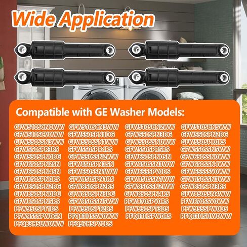 4 قطعة WH03X29516 غسالة ممتص الصدمات متوافق مع غسالة GE استبدال PD00073502 PS16217190 AP6986712 EAP16217190 in Kuwait