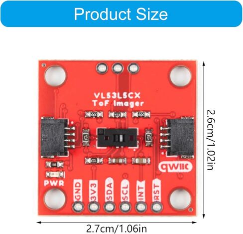 أجهزة استشعار ToF Imagers VL53L5CX ثلاثية الأبعاد لرسم خرائط الغرف تصل إلى 8 × 8 مناطق، عمليات تثبيت بسيطة للتعرف على الإيماءات واكتشاف العوائق in Kuwait