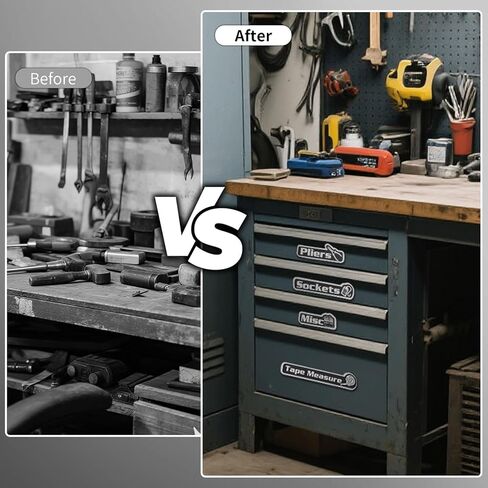 15 عبوة من ملصقات صندوق الأدوات المغناطيسية، ملصقات صندوق الأدوات مع منظمات مغناطيسية لصناديق الأدوات مع مغناطيس قوي لصناديق الأدوات الفولاذية والعربات والأدراج والخزائن (أسود) in Kuwait