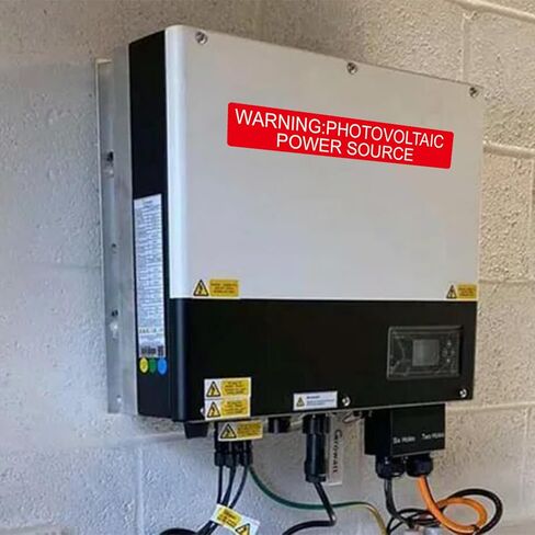 10 Pack Photovoltaic Power Source Warning Labels, Outdoor PV Label Stickers, Vinyl Labels for Photovoltaic Solar Systems(5 3/4 x1 1/8 Inches) in Kuwait