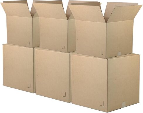 The Boxery Moving Boxes 10-Pack Medium | 18x14x12 inch Brown/Kraft Corrugated Cardboard Packing, Moving & Storage for Business/Home – Durable - Eco-Friendly, Recyclable - Made in the USA in Kuwait