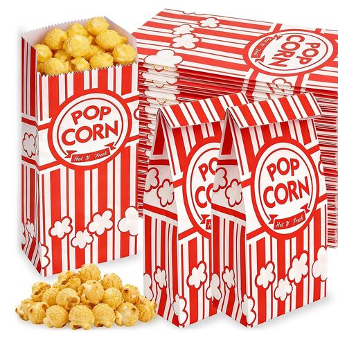 600 Pcs Paper Popcorn Bags, 1 oz Popcorn Bags Individual Servings, Bulk Pop Corn Sleeves for Pop Corn Machine, Movie Night, Cinema, Carnival, Party, Concessions (600) in Kuwait