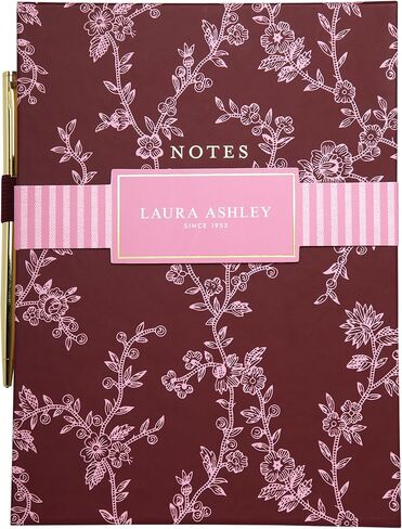 Laura Ashley English Garden Flip Pad with Pen - 6 × 8.25 بوصة من المفكرة السميكة ، غلاف قوي ، صفحات مثقبة مبطنة ، حامل قلم مرن ، وسادة كتابة أنيقة in Kuwait