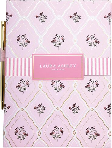 Laura Ashley English Garden Flip Pad with Pen – 6x8.25 Inch Thick Notepad, Sturdy Hardcover, Lined Perforated Pages, Elastic Pen Holder, Elegant Writing Pad in Kuwait