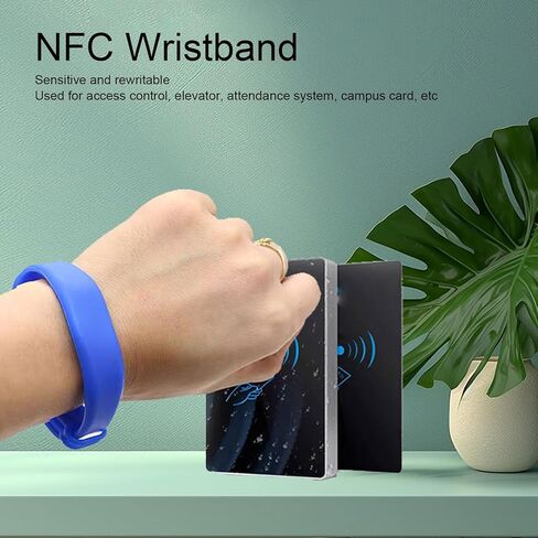 NFC Wristband Silicone Bracelet, Water Rewritable Access Control Bands 4PCS - Adjustable Size, Durable Material, Ideal for Swimming Pool and Hotel Use in Saudi Arabia