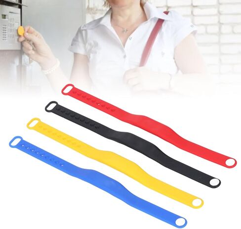 NFC Wristband Silicone Bracelet, Water Rewritable Access Control Bands 4PCS - Adjustable Size, Durable Material, Ideal for Swimming Pool and Hotel Use in Saudi Arabia