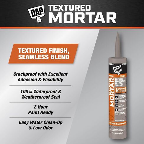 DAP Textured Mortar Premium Elastomeric Latex Filler & Sealant, Gray, 10.1 Oz (7079810082) in Kuwait