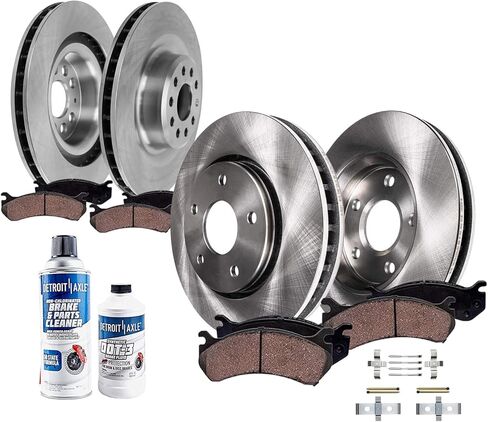 Detroit Axle-10pc Brake Kit for Hyundai 2017-2018 Santa Fe ، 2017-2019 Santa Fe XL ، Disc-Brake Rotors Brakes Brake Palcs مع استبدال الأجهزة: 12.60 "أمامية أمامية 11.89 بوصة. in Kuwait