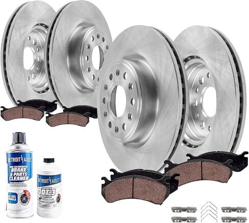 Detroit Axle-10pc Brake Kit for Hyundai 2017-2018 Santa Fe ، 2017-2019 Santa Fe XL ، Disc-Brake Rotors Brakes Brake Palcs مع استبدال الأجهزة: 12.60 "أمامية أمامية 11.89 بوصة. in Kuwait
