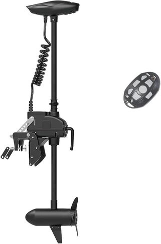 AQUOS Haswing CaymanT 12V 55LB 26in. Shaft Transom Electric Trolling Motor – Includes Wireless Remote for Fishing Boats in Saltwater & Freshwater in Kuwait