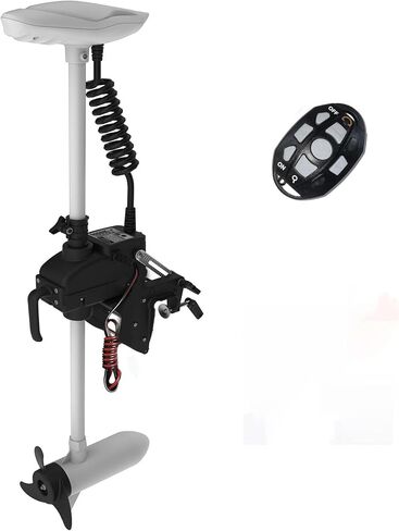 AQUOS Haswing CaymanT 12V 55LB 26in. Shaft Transom Electric Trolling Motor – Includes Wireless Remote for Fishing Boats in Saltwater & Freshwater in Saudi Arabia