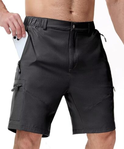 Mens Athletic Workout Sport Shorts Running Fishing Hiking Shorts with Belt Loop Summer Beach Vacasion Outfits in Saudi Arabia