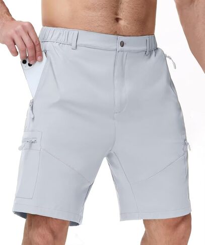 Mens Athletic Workout Sport Shorts Running Fishing Hiking Shorts with Belt Loop Summer Beach Vacasion Outfits in Saudi Arabia