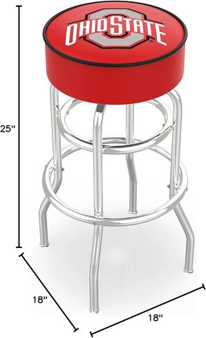 L7C1 Ohio State 25" Double-Ring Swivel Counter Stool with Chrome Finish in Saudi Arabia
