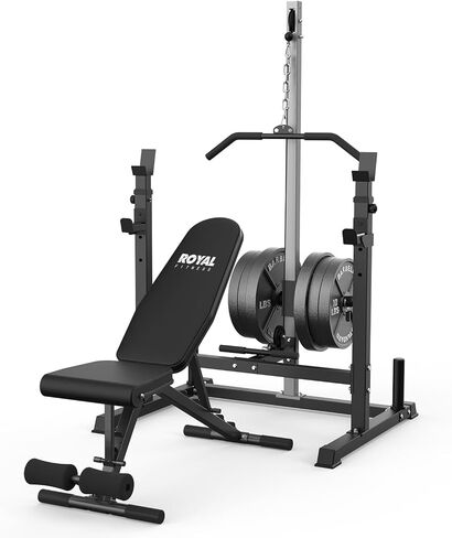 Power Rack with LAT Pulldown Pulley System Adjustable Multi-Functional Squat Rack, Power Cage with J-Hooks Home Gym in Saudi Arabia