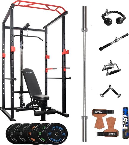 IFAST Multi-Functional Power Cage,Home Adjustable Pullup Squat Rack 1000Lbs Capacity Comprehensive Fitness Barbell Rack in Saudi Arabia