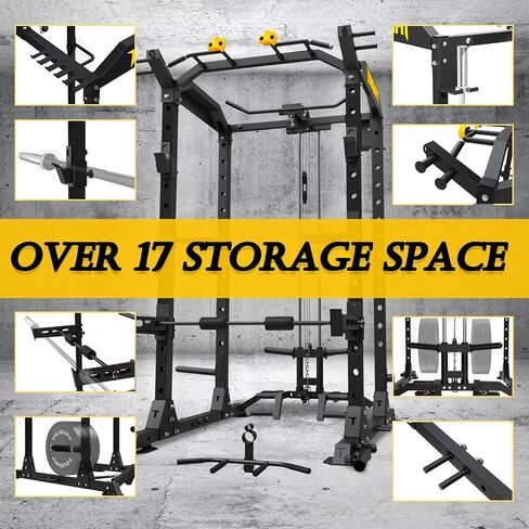 ToughFit 2024 ترقية T2 Power Cage Muti-Function Power Rack مع LAT Pulldown System Squat Rack مع الأوزان ومجموعة البار لصالة الألعاب الرياضية المنزلية مع مرفق تدريب فريد من نوعه in Kuwait