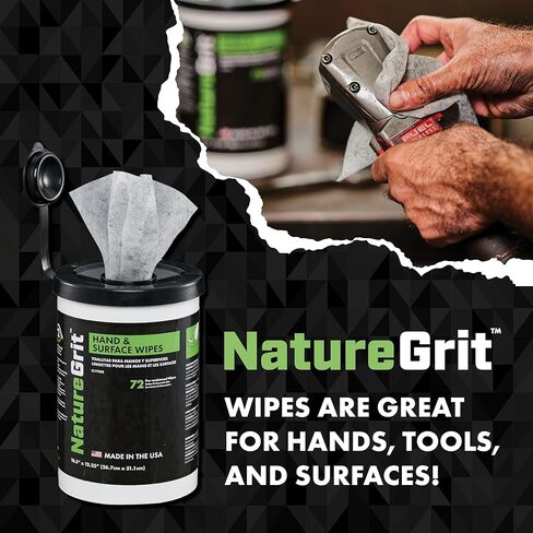 مناديل NatureGrit لليد والأسطح: إزالة الشحوم والأوساخ الثقيلة، مناديل إزالة الشحوم للميكانيكا، استخدام ورشة العمل (1) in Saudi Arabia