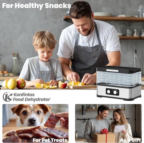 Food Dehydrator for Jerky, 500W with Digital Timer & Temperature Control, 5 BPA-Free Trays Dehydrator Machine for Meat, Fruits, Mushroom, Dog Treats, with Convergence Drying Flow System in Kuwait