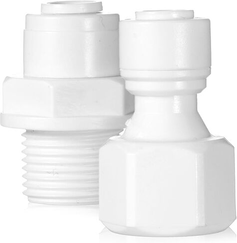 2 PCS Water Filter Quick Connector, 3/8" Male/Female Thread to 1/4", Water Filter Tubing Fittings in Saudi Arabia