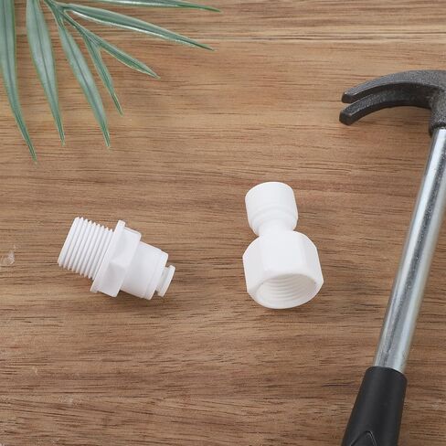 2 PCS Water Filter Quick Connector, 3/8" Male/Female Thread to 1/4", Water Filter Tubing Fittings in Saudi Arabia