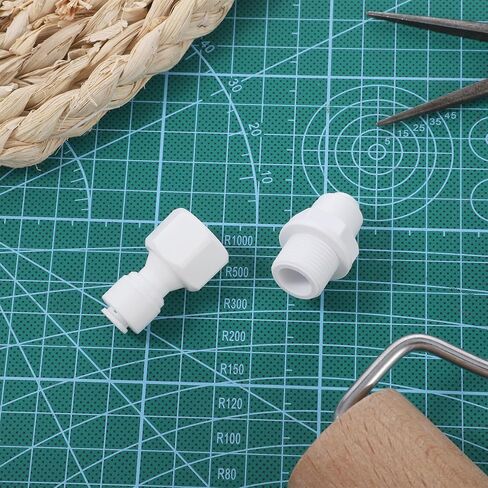 2 PCS Water Filter Quick Connector, 3/8" Male/Female Thread to 1/4", Water Filter Tubing Fittings in Saudi Arabia