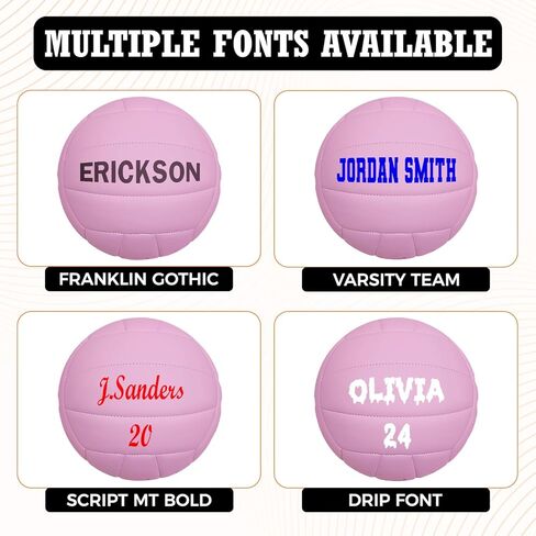 كرة طائرة وردية مخصصة من HAMMET تحمل اسمك أو نصك - كرة طائرة لعب ناعمة متينة وشخصية - هدية مخصصة بالحجم الرسمي للأم والابنة والفتاة والمدرب واللاعب in Kuwait