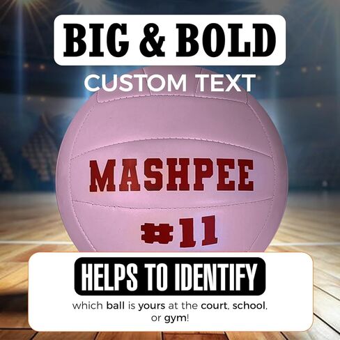 كرة طائرة وردية مخصصة من HAMMET تحمل اسمك أو نصك - كرة طائرة لعب ناعمة متينة وشخصية - هدية مخصصة بالحجم الرسمي للأم والابنة والفتاة والمدرب واللاعب in Kuwait